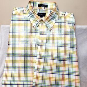 Paul Frederick Dress/Casual Shirt Plaid Multi Color Sz-L